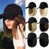 WTB Synthetic Wig Hat Integrated Short Wave Baseball Wig Cap Wave Head Spring And Summer Canvas Visor Short Straight Hair