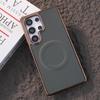 Мягкий кожаный чехол с покрытием для Samsung Galaxy S24 FE S25 Ultra S23 S22 Plus, с поддержкой беспроводной зарядки, магнитная крышка
