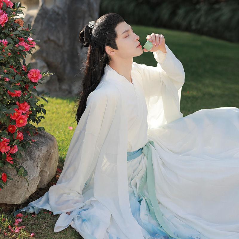 Hanfu Chinese Wei-Jin Style Couples Hanfu Suit Printed Hanfu