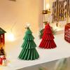 2 Pieces 3D Christmas Tree Candle Mould Christmas Tree Silicone Mould Silicone Candle Mould for Candle Making Handmade Soap