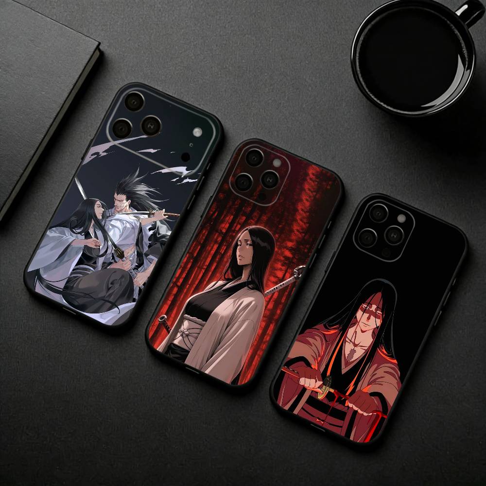 Чехол для телефона R-Retsu Unohana B-Bleachs для iPhone 17pro,16,15,14,13,12,11 Plus,Pro Max,XS, Мягкий силиконовый черный чехол