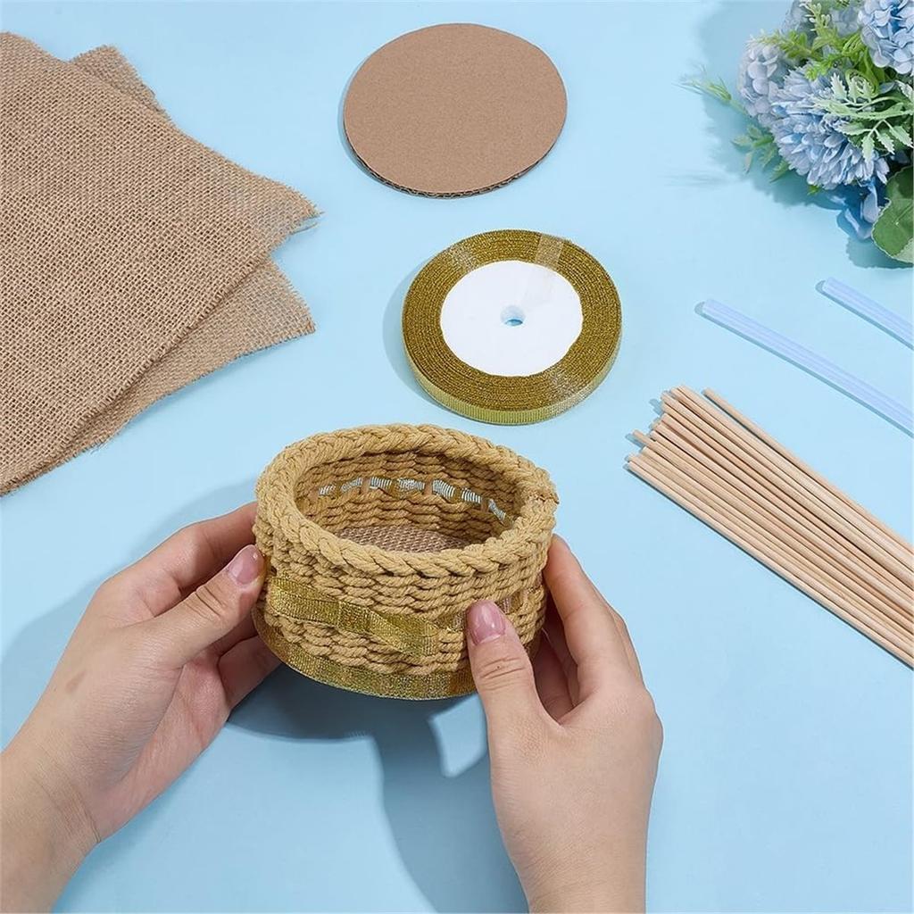 Macrame Woven Basket Kit DIY Macrame Kit for Beginners Basket Weaving Craft Supplies Baskets Weaving Project for Holiday