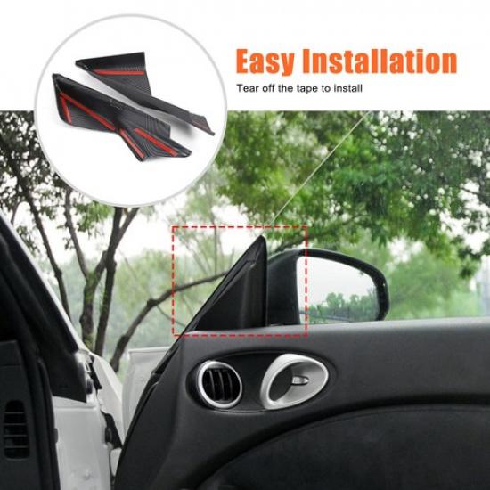 Carbon Fiber ABS Interior Door A-Pillar Cover trim For Nissan 370Z Z34 09-20