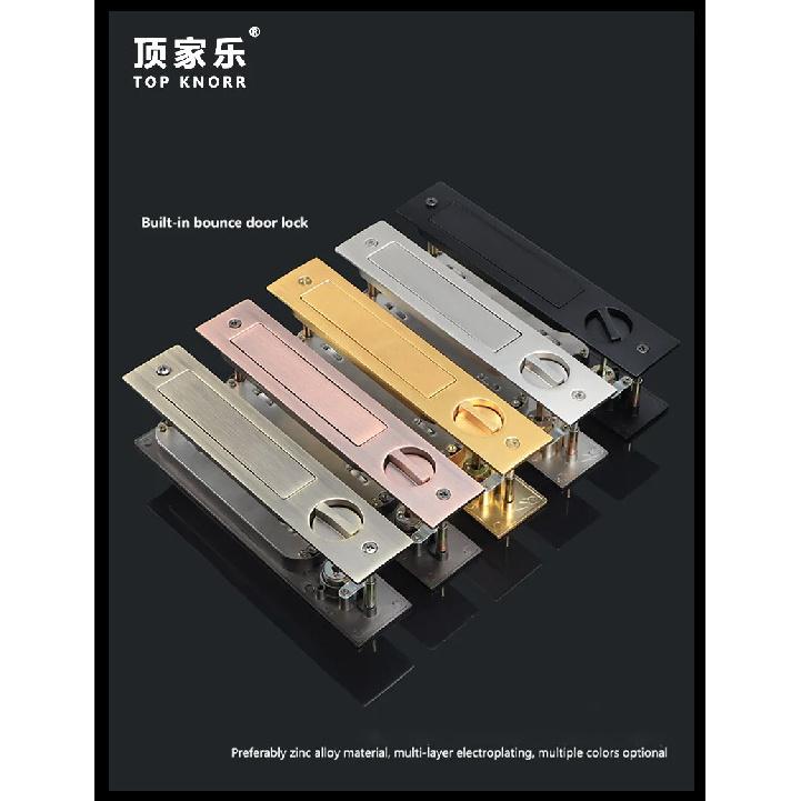 New sliding door lock, sliding door, wooden door, bathroom, bedroom, double-sided spring embedded folding door hook clasps