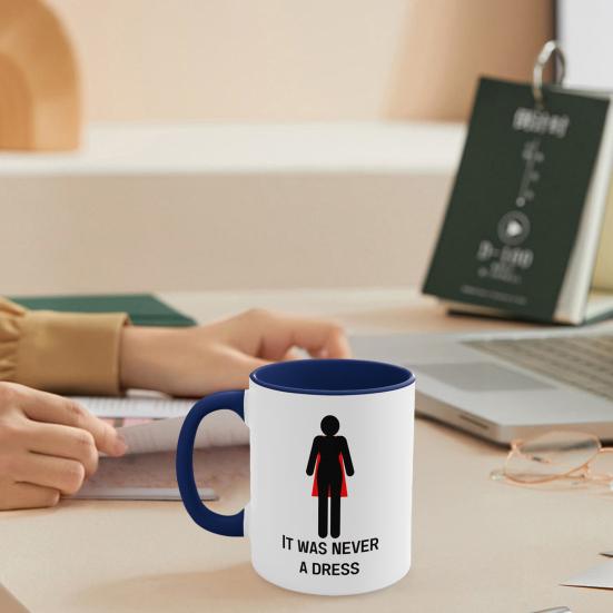 Персонализированная керамическая кружка для вдохновения женщин «Это никогда не было платьем» Мотивационная кофейная кружка Трендовая посуда Подарок для любителей кофе