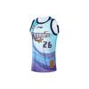 Li Ning Cba Series Zhou Qi Letter And Number Print Round Neck Pullover Basketball Jersey Men Jersey Wave-Blue AAYU245-1