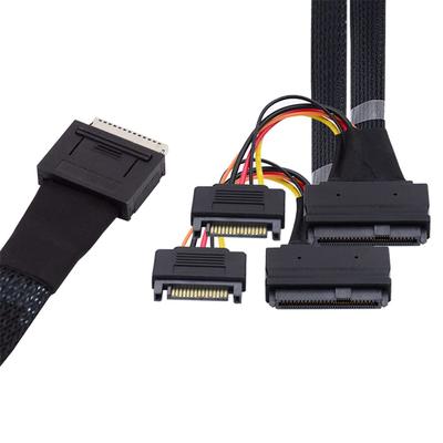 50см Кабель OCuLink PCIe PCI Express 8x8 Каналов к Двойному 4x SSD Активный Кабель Данных SFF-8611 SFF-8639 U.2