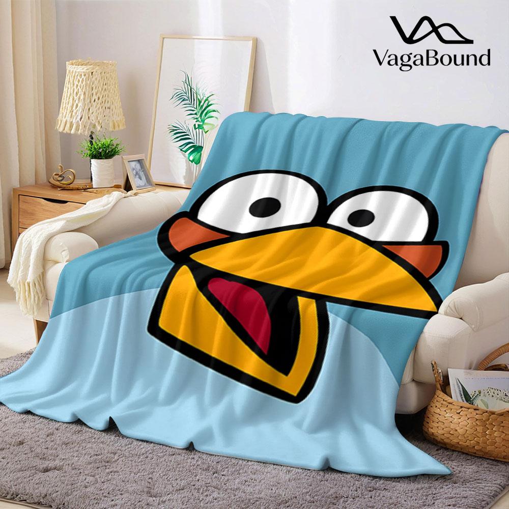 AAngrys BBirds Flannel Blanket Warm Soft Halloween Christmas Couch Warm Cozy Decorative Decor Gift for All Season