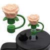Flower Rose Straw Cover Caps Silicone Straw Tips Lid Dust-Proof Decor For Stanleys Topper 10mm K1B5
