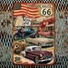 GarageRoadPro Garage & Man Cave Essential | Vintage Route 66 Metal Sign, Retro Road Trip Art, Multipurpose Iron Plaque Decor