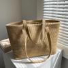 Повседневная соломенная сумка-тоут большой вместимости для женщин, плетеная из лозы, на плечо, ротанговая сумка, летняя пляжная сумка CLE