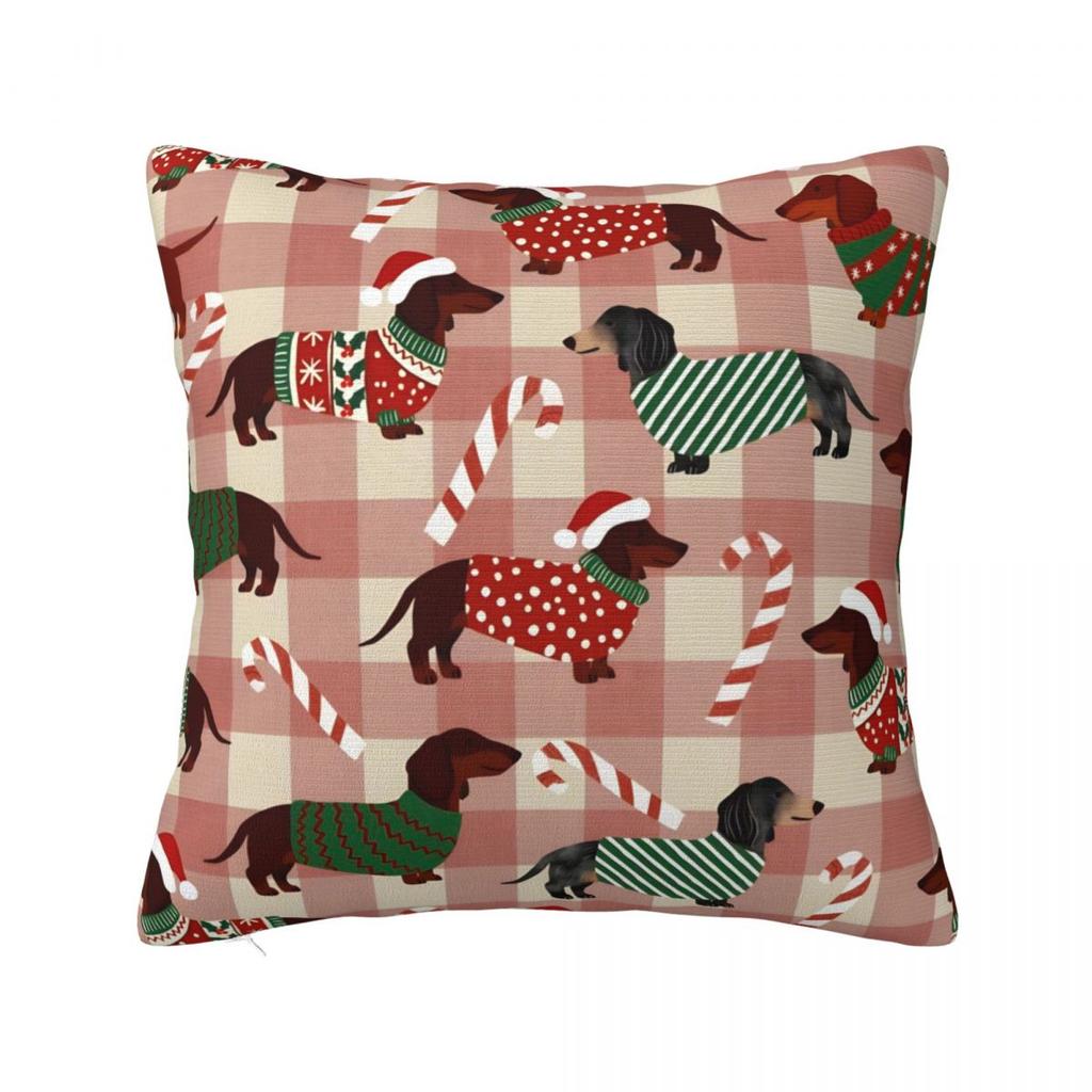 Dachshund Square Pillow Cases Dog Cushion Cover Novelty Decorative Pillowcover for Car 4545cm