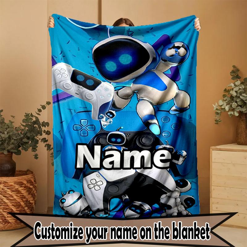 Custom Name Personalized Cosmic Bot Crew Print Blanket, Home Decor, Bedroom, Sofa, Camping, Couch, Gifts for Birthday ChristmasEnthusiasts