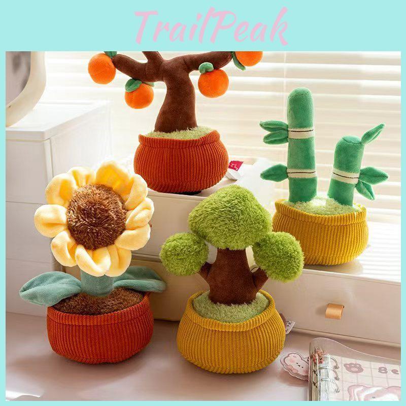 Sunflower Bamboo Realistic Plant Ornament Plush Doll For Collectors And Decor