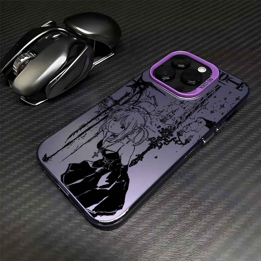 Роскошный Чехол Clmj Тетрадь Смерти Миса Для iPhone 17 Air 16e 15 14 13 12 11 Pro Max Plus Mini SE Противоударный Матовый Задний Чехол