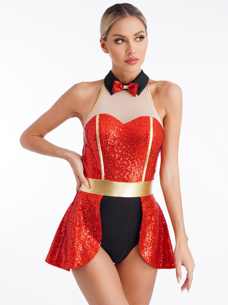 Хэллоуин сценический костюм клоун косплей смокинг боди с блестками юбка трико бал-маскарад вечерние цирк костюм манежа