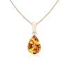 Pear Shaped Citrine Solitaire Pendant-925 Sterling Silver Pendant-Citrine Pendant For Women