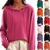 Women's Solid Color Casual Hooded Long Sleeved Knitted Sweater With Pullover And Base Layer Knitted Sweater