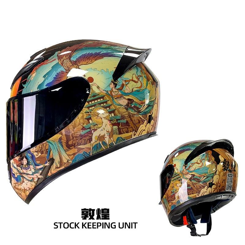 New QK111 Four-Season Full-Face Motorcycle Helmet Unisex Riding Helmet for Adults with Clear or Black Lens Available