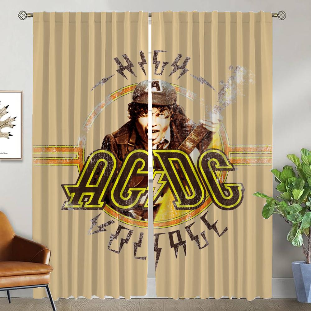 Рок-ACDC Хэллоуин Украшение Домашний Интерьер Шторы для Гостиной Занавески Тюль для Спальни Перегородка Кухня Элегантный
