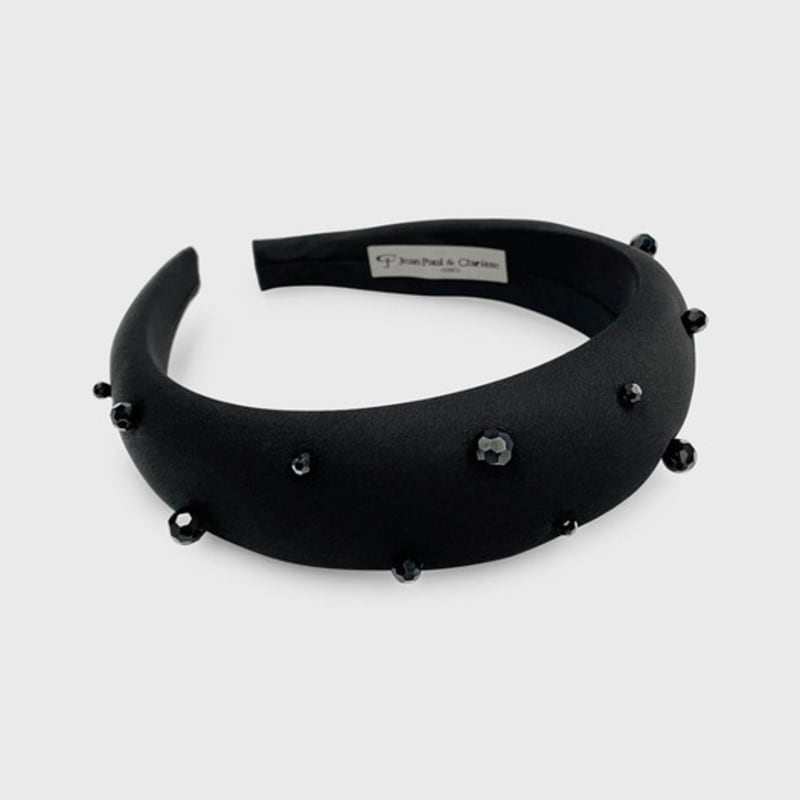 Жан Поль Кларисс Объемный черный кристальный ободок для волос с острым концом LFHB0724