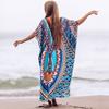 Bohemian Kaftan Beach Tunic Cotton Beach Cover Up Saida De Praia Swimsuit Women Bikini Cover Up