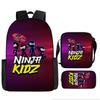 NINJA KIDZ Набор из 3 предметов Детский Школьный Рюкзак с Сумкой через Плечо Пеналы Школьные Сумки для Мальчиков Девочек Лучший Подарок
