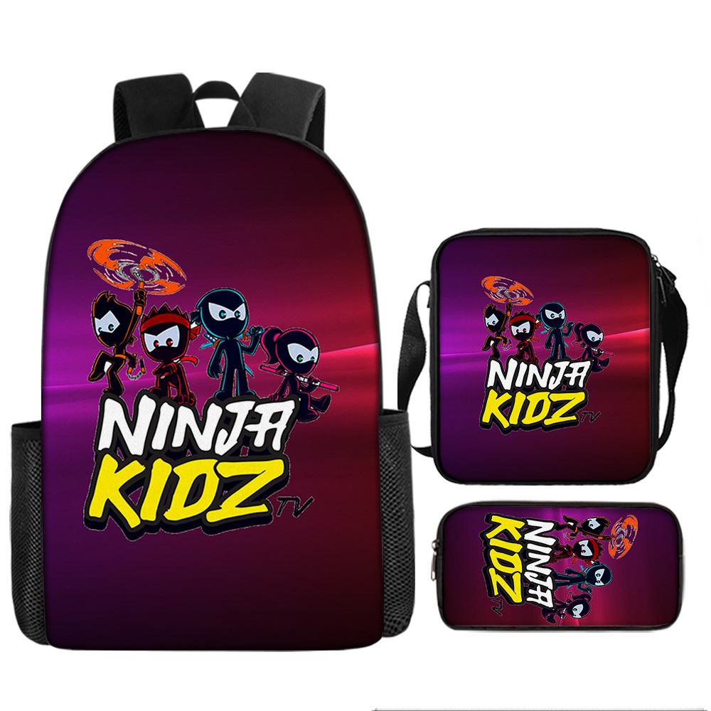 NINJA KIDZ Набор из 3 предметов Детский Школьный Рюкзак с Сумкой через Плечо Пеналы Школьные Сумки для Мальчиков Девочек Лучший Подарок