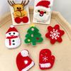 Christmas Santa & Elk Embroidery Pin & Patch Set