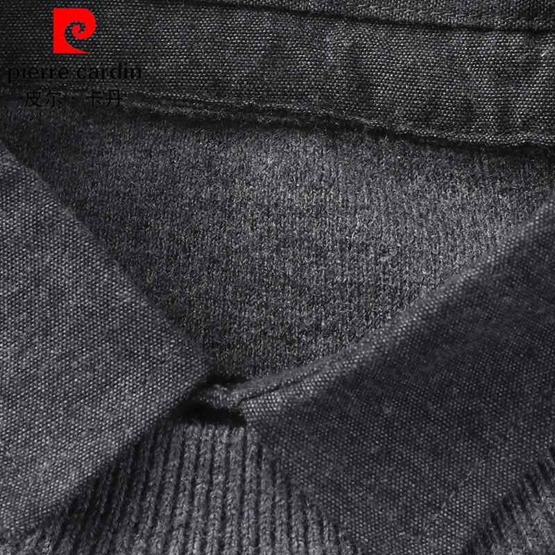 Pierre Cardin Men's 100% Wool Faux-Layer Shirt Collar Sweater