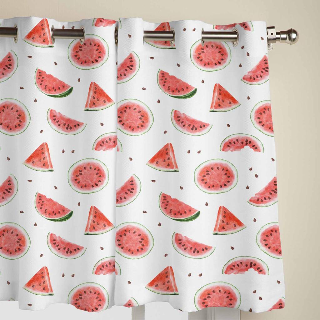 Summer Watermelon Watercolor Texture Window Curtains for Living Room Luxury Bedroom Curtain Kitchen Blinds Drapes Curtains