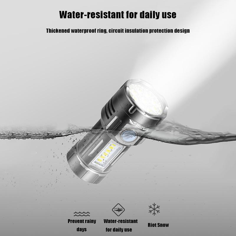 Outdoor Multi-Function Strong Light Flashlight Keychain Mini Flashlight Magnetic Flashlight