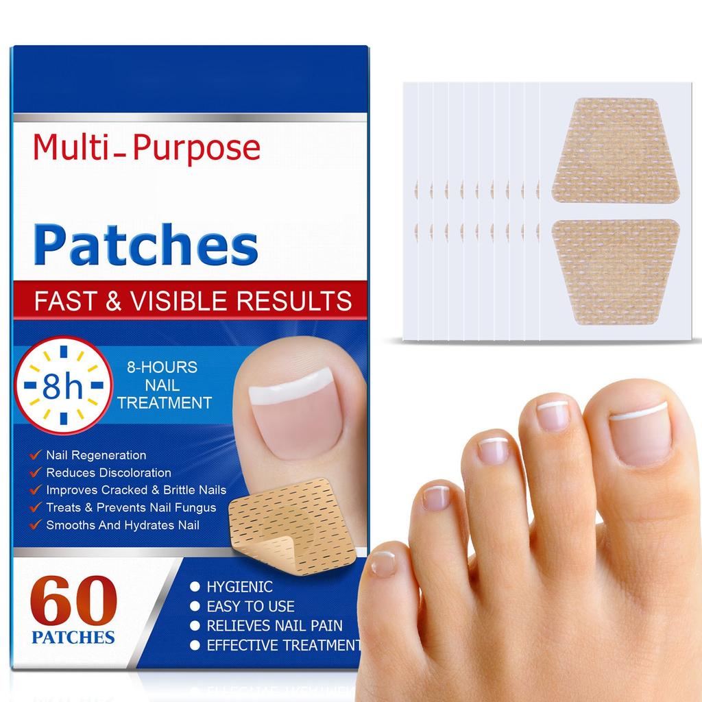 60 шт. пластырей от грибка ногтей на руках и ногах, мягкие, инкрустированные ногти, утолщение ногтей, яркие, серые, для ухода за ногтями