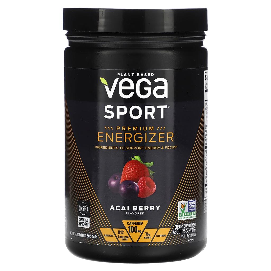 Vega Sport, Plant-based Premium Energizer, Acai Berry, 460g (16.2oz)