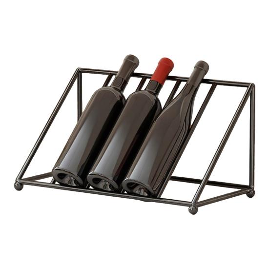 Wine Bottle Rack Iron Inclined Display Holder for 4-5 Bottles Modern Minimalist Wine Organizer for Entryway Bar Cabinet Decor