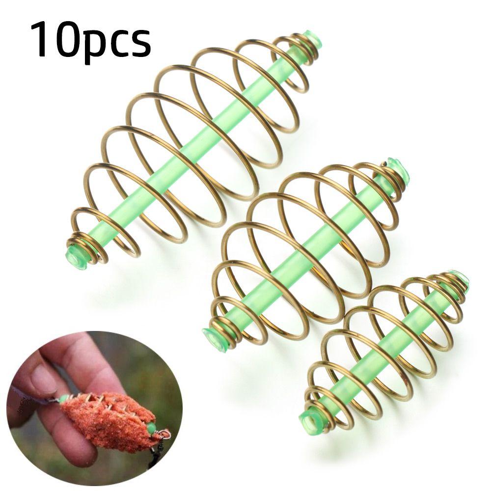 10 Pcs/Set Hot Olive Explosion Hanging Tackle Fishing Bait Stainless Steel Feeder Spring Lure