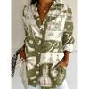 Women's Long Sleeve Button Down Shirt Paris Eiffel Tower Print Casual Loose Blouse Tops, Multiple Colors Available