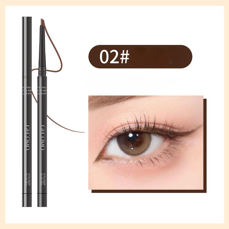 Ручка-подводка для глаз с плоской головкой, естественно гладкая, водонепроницаемая, устойчивая к царапинам, стойкая, не размазывается, коричневая, 1,5 мм