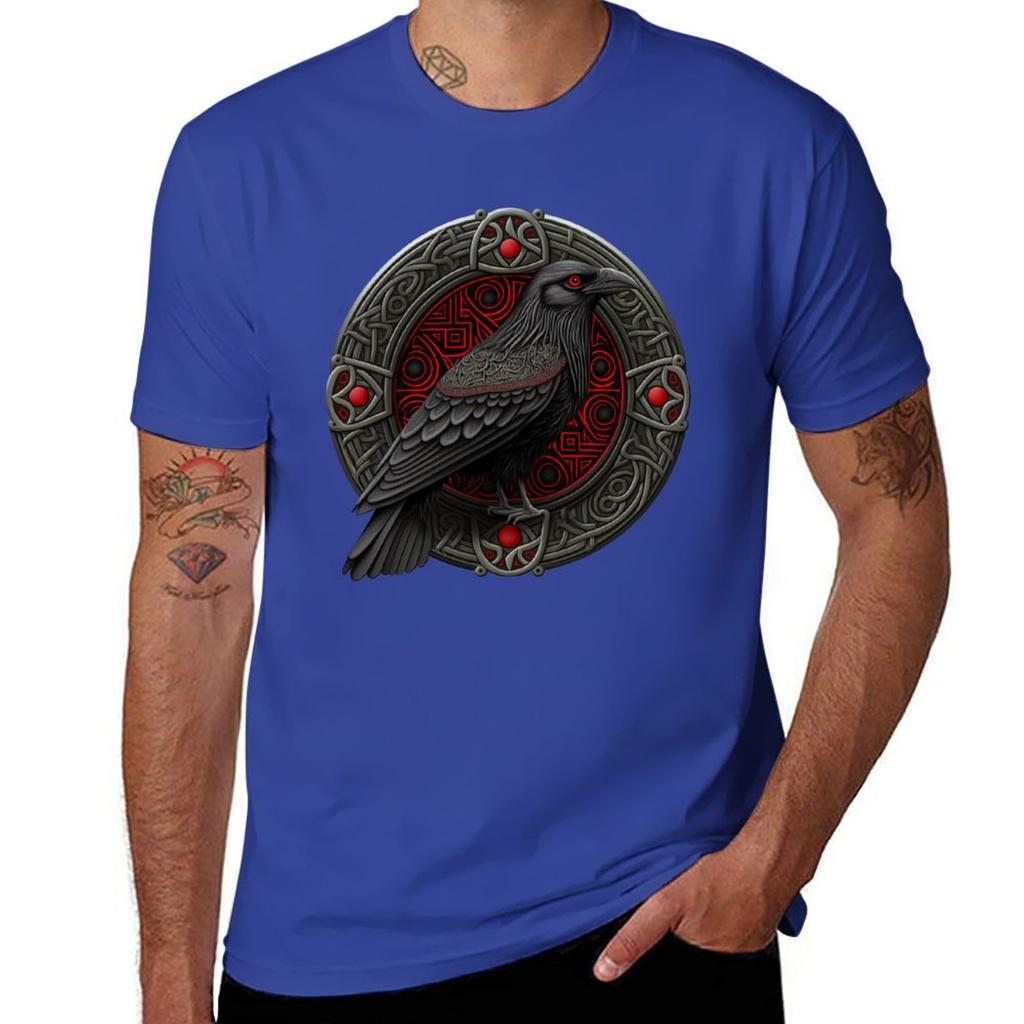 Summer Fashion Viking Raven T-Shirt for Men Oversized T Shirt O-Neck Short-sleeved Tops Tees Clothing