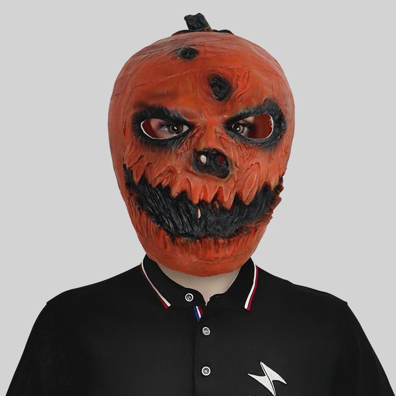 Страшная Светящаяся Тыквенная Голова Латексная Маска для Хэллоуина, Костюмированных Вечеринок и Фестивалей