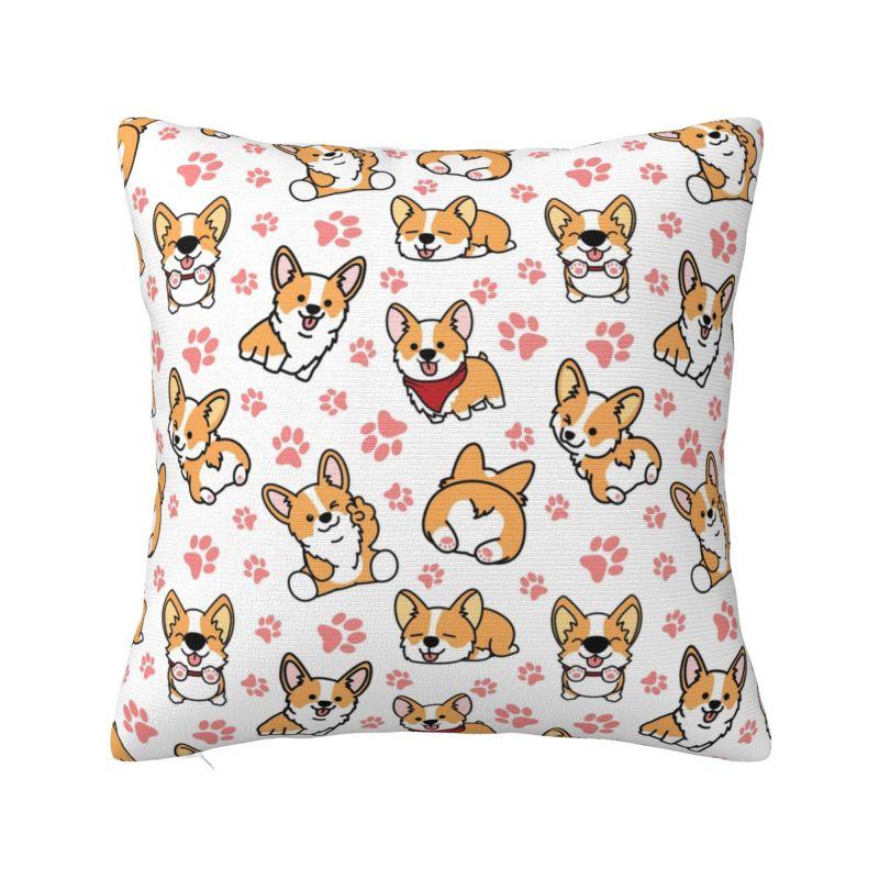 Cute Pet Dog Corgi Throw Pillow Case cm Home Decoration Cushion Cover Velvet Polyester Pillowcase Doublesided Printing