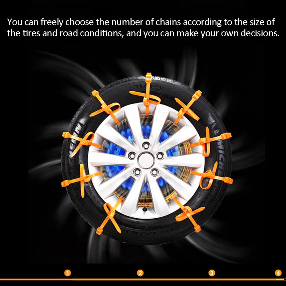 20Pcs Emergency Traction Snow Mud Tire Chains Anti Skid Snow Chains for SUV Car Driving