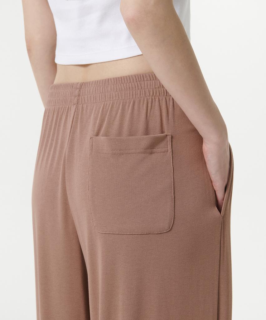 MUSINSA STANDARD WOMAN Women'S Soft Jersey Wide Lounge Pants [Rose Brown]