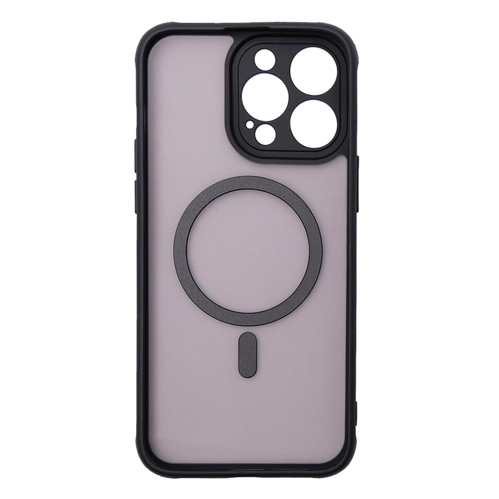 MagSafe Case for iPhone 15 Pro Max, Hybrid Matte Lens Pro, Black + Screen Protector