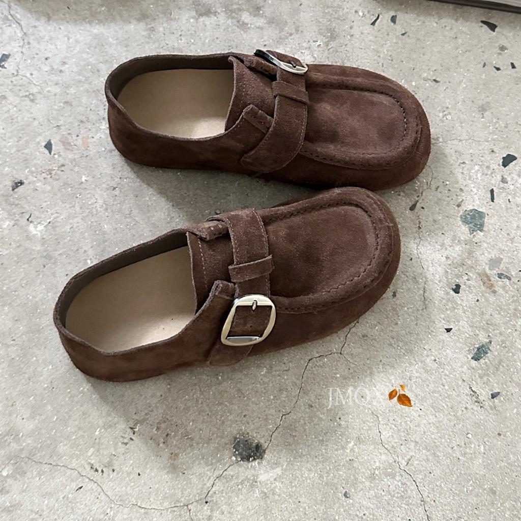 Ретро замшевые туфли на платформе Boken женские 25 осень новые мягкие туфли-бини на мягкой подошве французские высококлассные повседневные туфли-бини