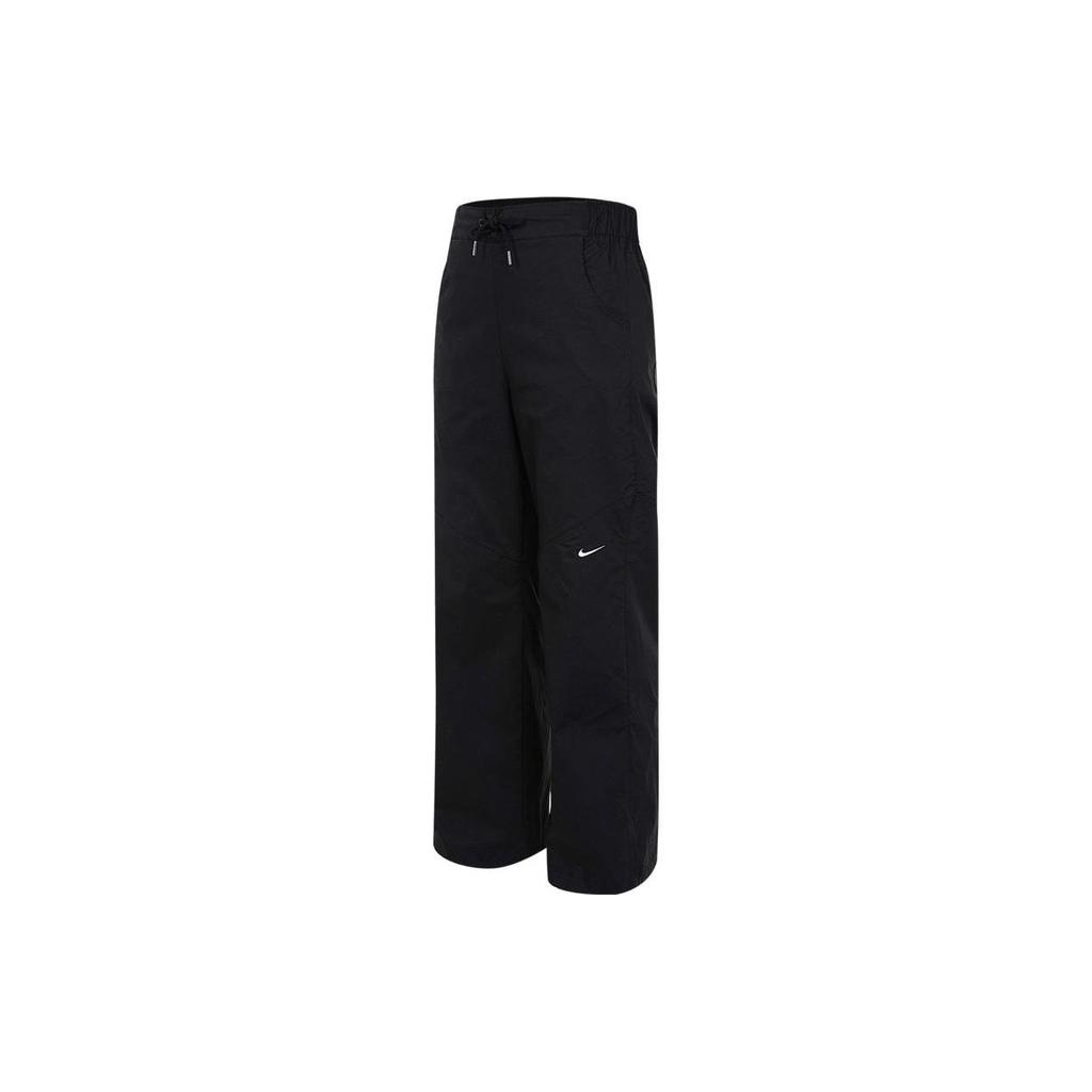 Nike Solid Color Logo Drawstring Casual Pants Women Bottoms Black FB8285-010