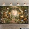 2D Whimsical Butterfly Forest Backdrop Photography Background