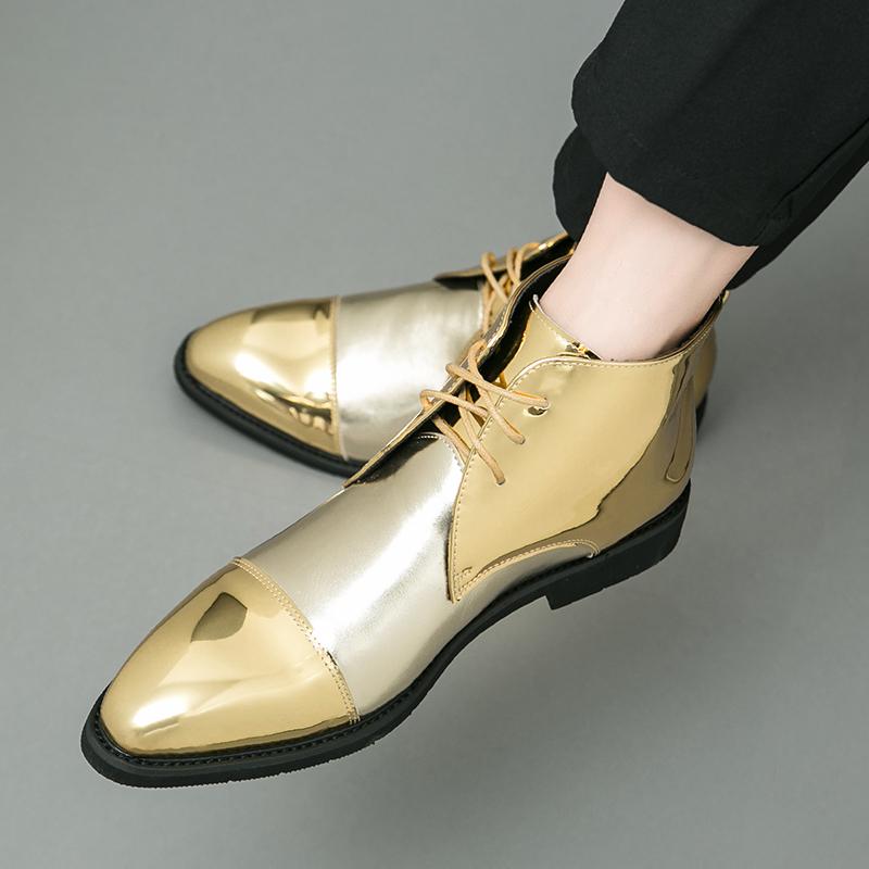 Модные осенние ботинки челси 2024 года, мужские золотые деловые короткие туфли для мужчин с ботильонами ручной работы, зимние ботинки Zapatos Hombre