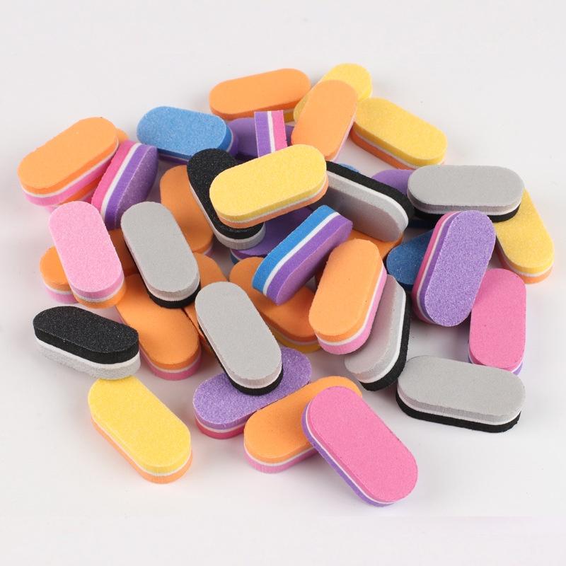 40 шт. двухцветные мини-пилочки для ногтей с губкой, буферный блок, полировка, шлифовка ногтей, пилочка для педикюра, маникюра, инструменты