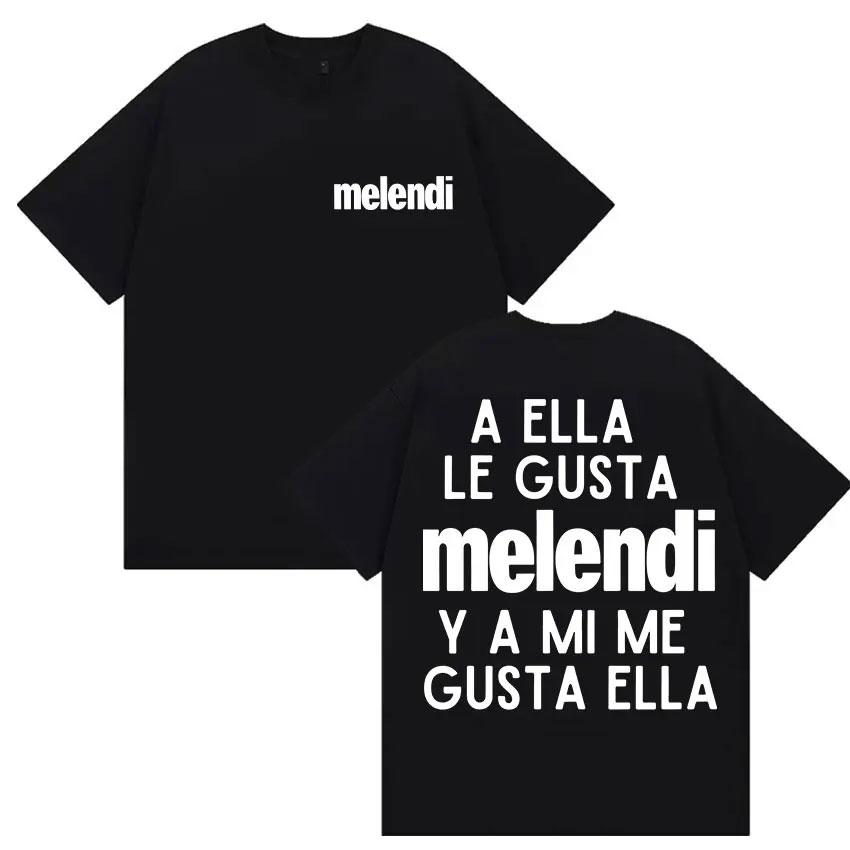 Rapper Melendi Tour 2025 Album Merch T Shirts Women Vintage Gothic Oversized Cotton Tshirt Y2k Man Hip Hop Punk Tees Streetwear